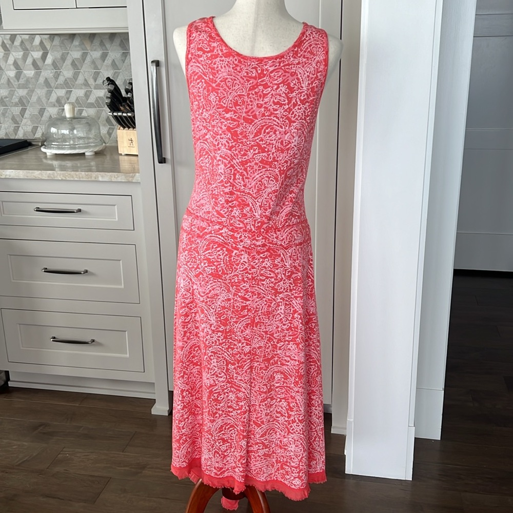 Fresh Produce Maxi Dress Size Large Sleeveless Tied Waist Raw Hem Beach - Picture 3 of 9